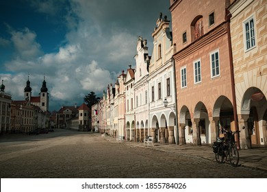 Telč - Telc Empty Old Town Square in Czechia - Czech Republic