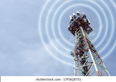 Telecom Tower And 5G Network Graphic