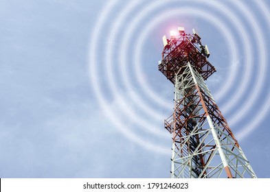 Telecom Tower And Internet Wave Network