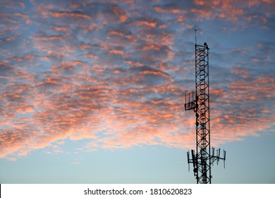 Telecomm Tower With Rf Antenna