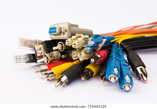 Telecommunication Equipment Variety Connectors Concept Issue Stock ...