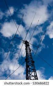 Telecommunication tower and blue sky