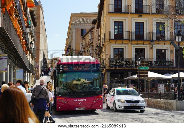 In Teledo,\
Spain, there are buses that take passengers from abroad all the\
time. Photo taken on April 19,\
2018.