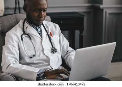 Telehealth With Virtual Doctor Appointment And Online Therapy Session. Black Doctor Online Conference 