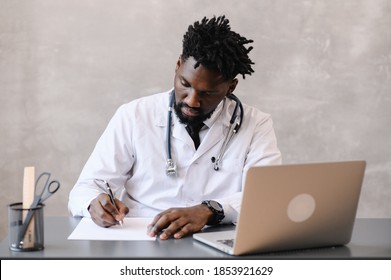 Telehealth With Virtual Doctor Appointment And Online Therapy Session. Black Doctor Online Conference 