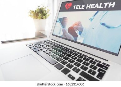 Telemedicine or telehealth concept on laptop screen