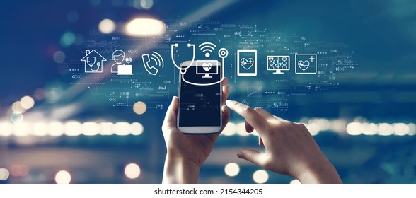 Telemedicine Theme With Person Using A Smartphone