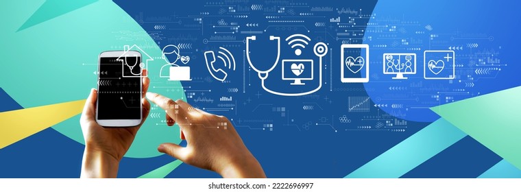 Telemedicine Theme With Person Using A Smartphone