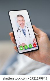 Telemedicine Video Call To Doctor On Smartphone