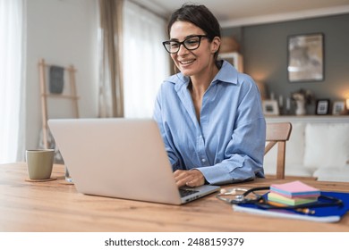 Telemedicine. Young woman doctor working at home office, private general practitioner, healthcare and medical female worker using laptop computer for contact with senior patients Helping people online