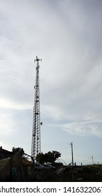 telephone base station in the city,                       