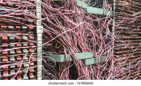 Telephone Exchange In Bangkok.telephone Switchboard In Street.pabx