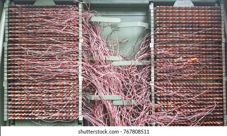 Telephone Exchange In Bangkok.telephone Switchboard In Street.pabx