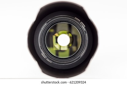 A Telephoto Lens On A White Background