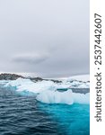 Telephoto of melting ice along the Antarctic peninsula.