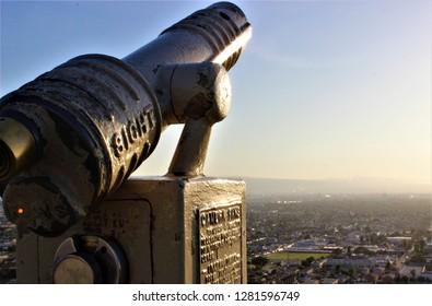 Telescope facing the sunset.