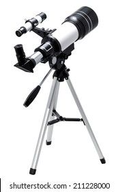 Telescope isolated on a white background