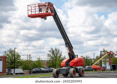 telescopic platform crane machine work lift hydraulic lifter heavy raise