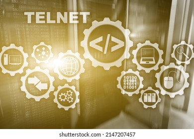 Teletype Network Protocol. Telnet Virtual Terminal Client. Internet And Network Concept. Telnet