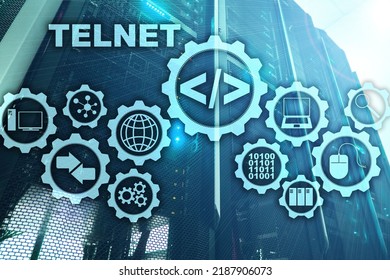 Teletype Network Protocol. Telnet Virtual Terminal Client. Internet And Network Concept. Telnet