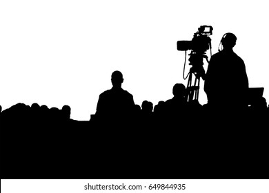 Television Press Conference Production Cameraman Silhouette