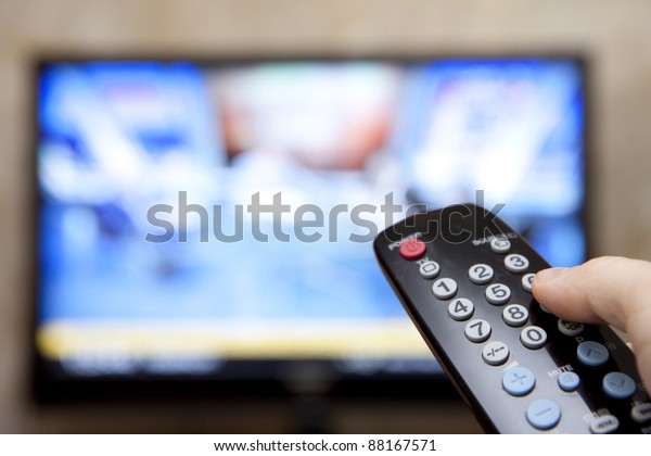 Television Remote Control Changes Channels Thumb Stock Photo (Edit Now ...