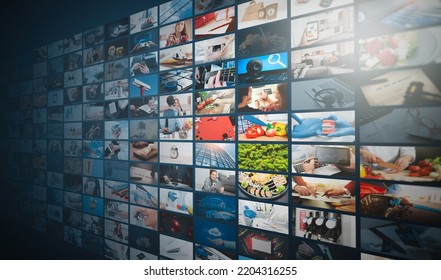 Television streaming video concept. Media TV video on demand technology - Shutterstock ID 2204316255