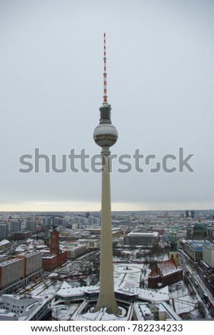 Similar – Image, Stock Photo View of the television tower from Pankow