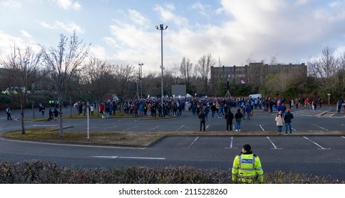 Telford, Shropshire England - Jan 29 22: Telford protests involving Tommy Robinson and Anti Racism groups.