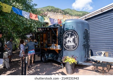 Telluride, Colorado - August 4, 2021: The Coffee Cowboy Company, A Food Truck Coffee Shop And Bakery On A Summer Day