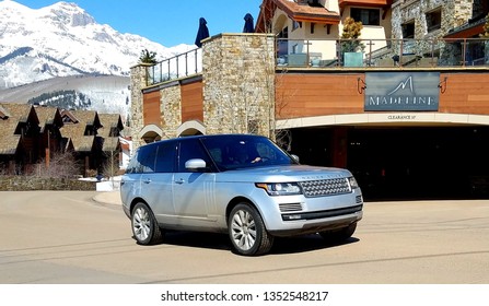 Telluride Ski Resort, Colorado - March 25, 2019: Land Rover Range Rover