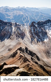 Telluride Ski Runs Seen From The Top Of Mount Sneffles. 