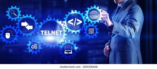 Telnet Virtual Terminal Client. Internet And Network Concept