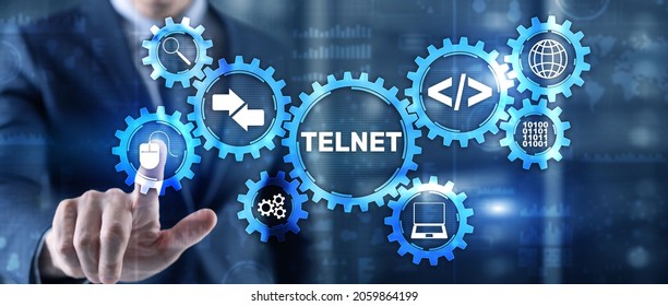 Telnet Virtual Terminal Client. Internet And Network Concept