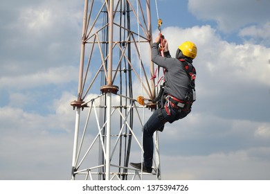 Engineer Climb Tower Working Maintenance On Stock Photo 1829715392 ...