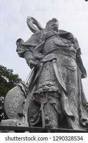 Teluk Sebung,Tanjung Pinang / Indonesia - January 19 2019 The Shangharama Chinese Temple In Bintan Island Have A Big Guan Sheng Jun Statue