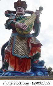 Teluk Sebung,Tanjung Pinang / Indonesia - January 19 2019 The Shangharama Chinese Temple In Bintan Island Have A Big Guan Sheng Jun Statue