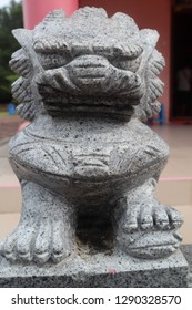 Teluk Sebung,Tanjung Pinang / Indonesia - January 19 2019 The Shangharama Chinese Temple In Bintan Island Have A Big Guan Sheng Jun Statue