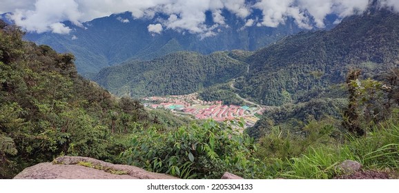 Tembagapura View From Hidden Valley Village In Papua