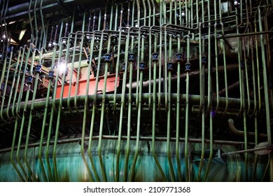 Temirtau, Kazakhstan - June 08, 2012: Close-up Photo Of Electric Arc Furnace (blast Furnace). Technological High-pressure Pipes.