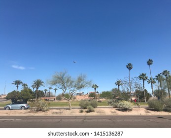 Tempe, Ariz. / US - March 18, 2018 03 18: View East Across Mill Avenue To The Scene Of The First Fatal Accident Involving A Self-driving Car In Which An Uber Vehicle Killed Elaine Herzberg. 3895