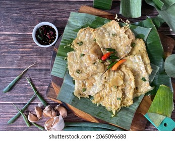 Tempe Mendoan Is A Traditional Food From Indonesia. Flat Lay.