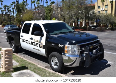 Tempe Police Bike Patrol Truck Near ASU In Tempe Arizona 3/16/19