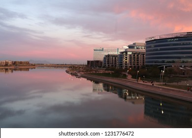 Tempe Town Lake At Sunset