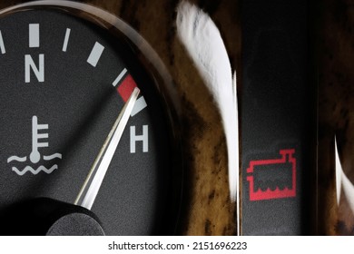 Temperature Gauge In Car Dashboard - Hot