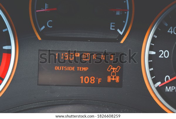Temperature Gauge on Car\
Dashboard