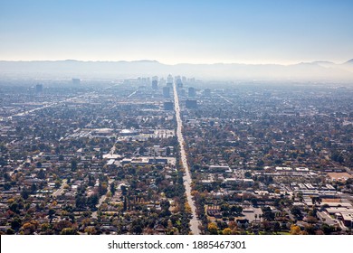 A temperature inversion over Phoenix, Arizona with a layer of cool air at the surface overlain by a layer of warmer air.