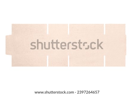 Template of cardboard box mockup with die-cut pattern isolated over white background. Length 12cm x Width 7cm x Height 7cm