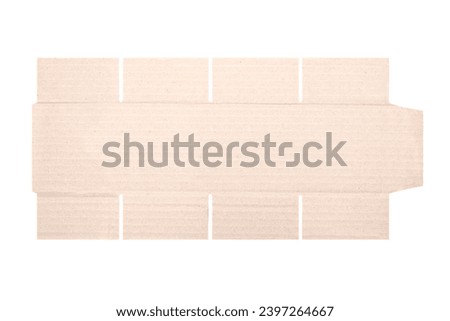 Template of cardboard box mockup with die-cut pattern isolated over white background. Length 8cm x Width 8cm x Height 8cm