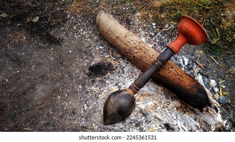Template concept of hookah with ashes